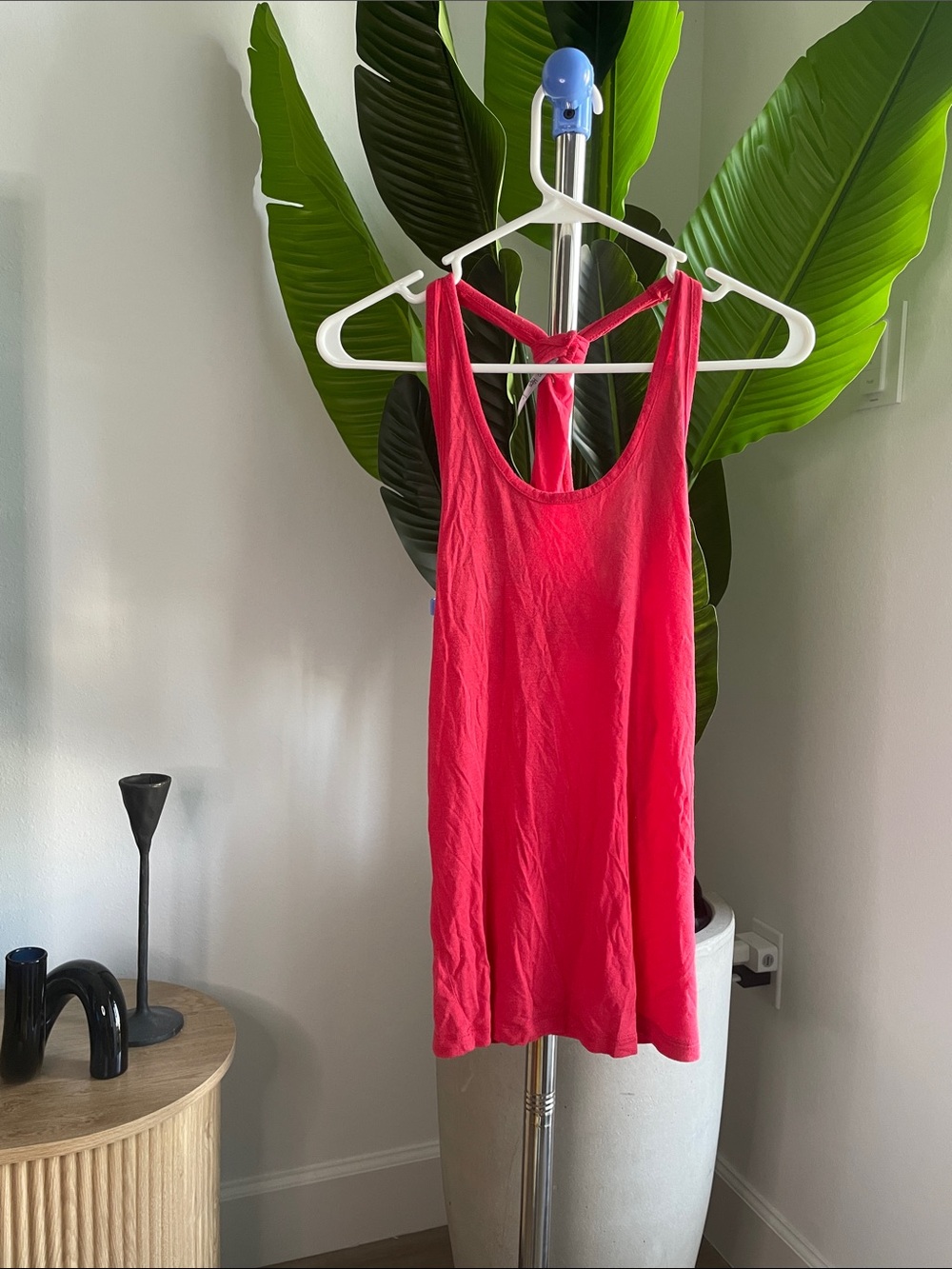 Heart Hips Bright Pink Twist-Back Tank